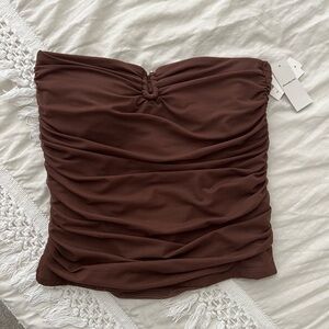 Abercrombie & Fitch Chocolate Strapless Top